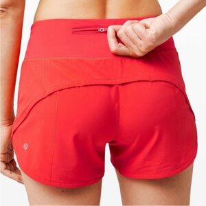 Lululemon Speed Up High Rise 4" Shorts In Carnation Red